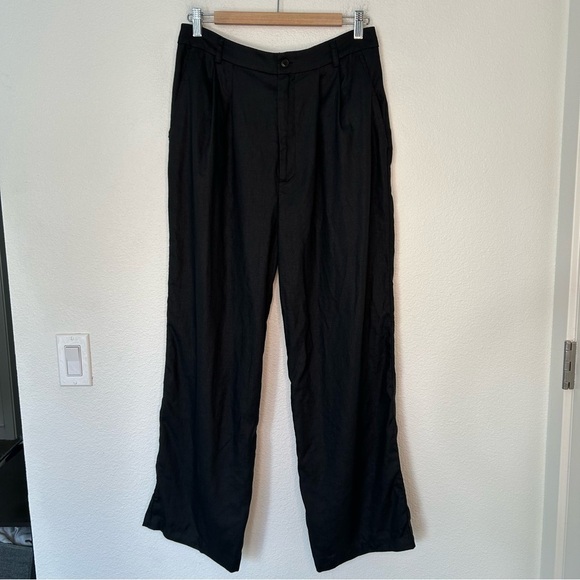 Reformation Pants - Reformation 100% linen pants black 10P